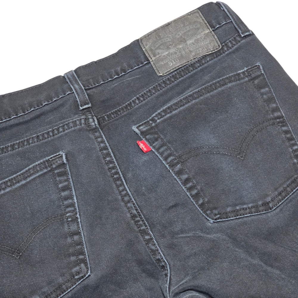 Levi's 510 Skinny Jeans Mens 32x34 Black Denim Stretch PC9-05510-4173